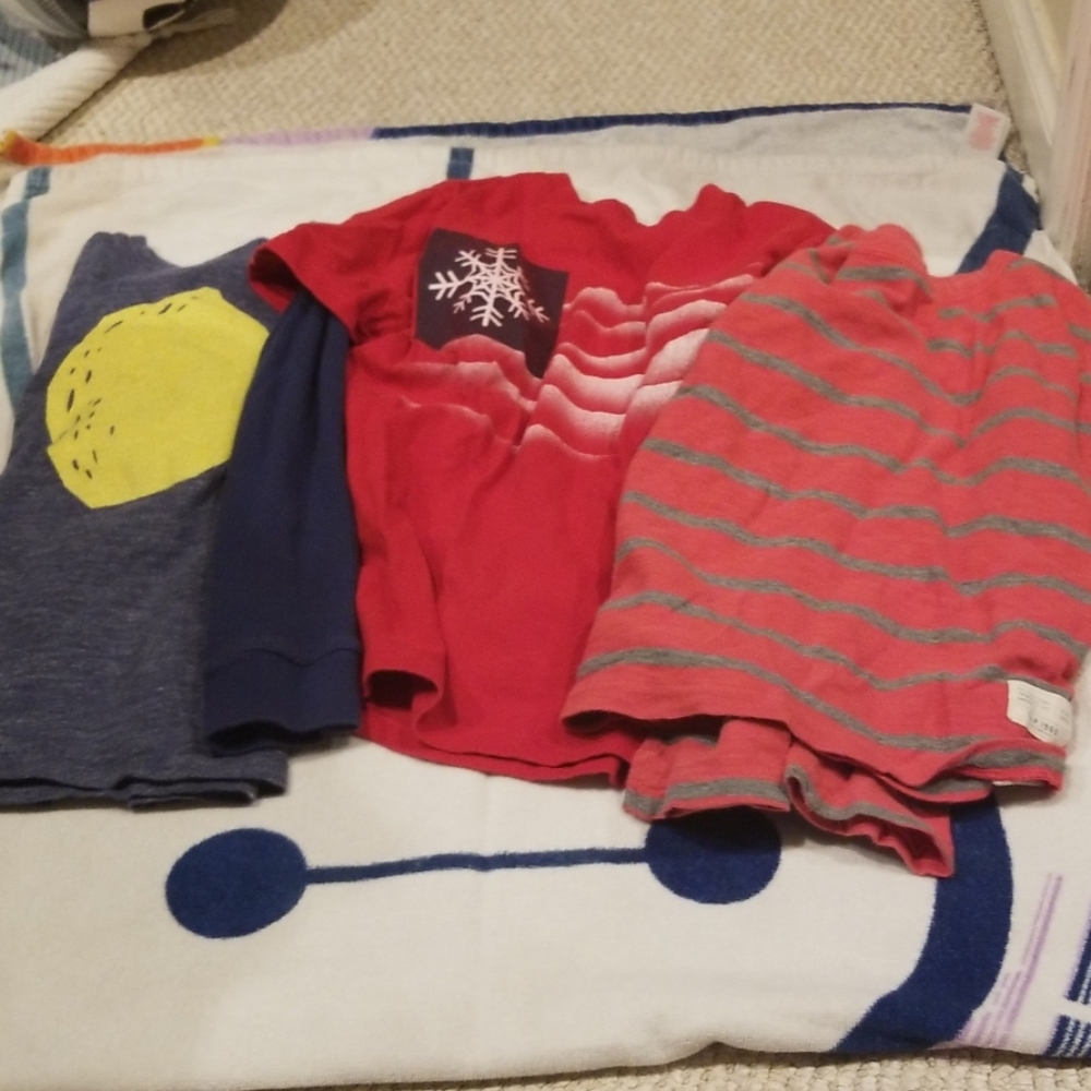 Three shirts 2 red on blue